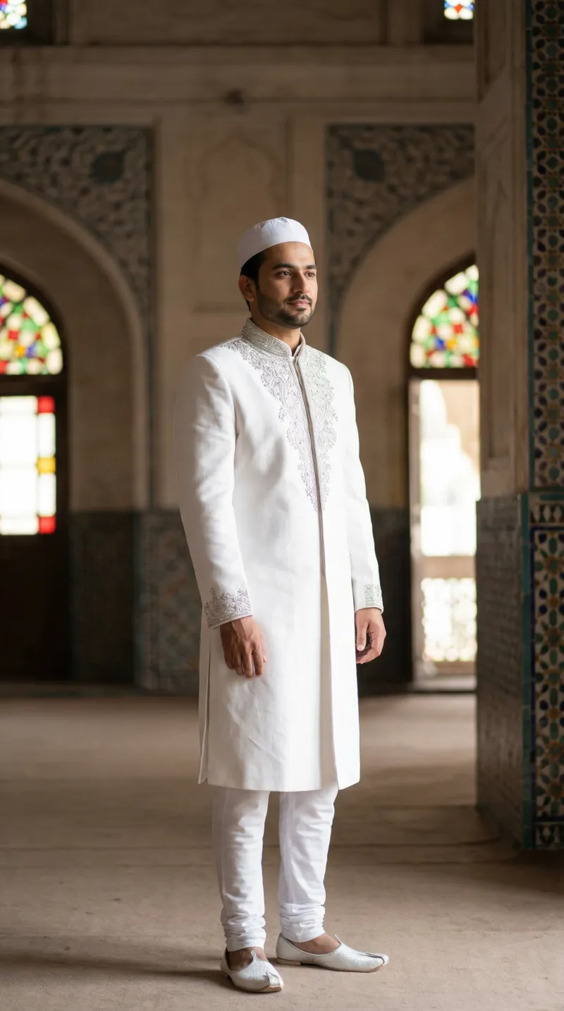 Nikah Ivory sherwani design direction